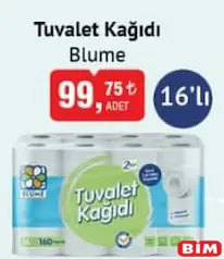 BLUME TUVALET KAĞIDI 16'LI BLUME TUVALET KAĞIDI 16'LI